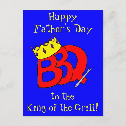 BBQ King Father's Day Postcard Briefkaart (Voorkant)