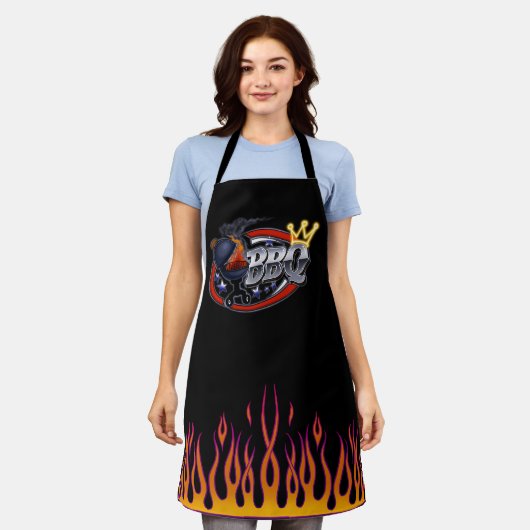 BBQ King herzien schort (Gedragen)