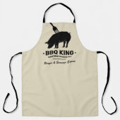 BBQ King Jouw naam Butcher Kitchen Schort (Voorkant)