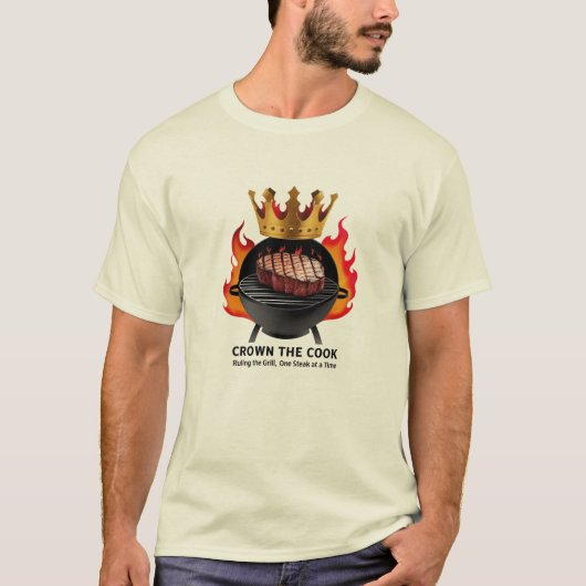BBQ King - Kroon de kok, regel de grill T-shirt (Voorkant)