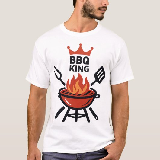 BBQ King Kroon en Grill Master Logo T-shirt (Voorkant)