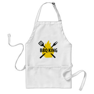 BBQ King met vlammenpictogram Standaard Schort