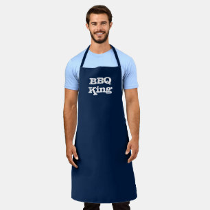 BBQ King navy blue solid modern keukengrill Schort
