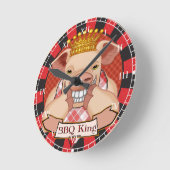 BBQ King Pig Clock Ronde Klok (Hoek)