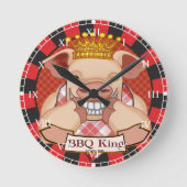 BBQ King Pig Clock Ronde Klok (Voorkant)
