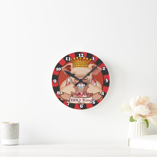 BBQ King Pig Clock Ronde Klok (Huis)