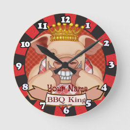 BBQ King Pig Clock Ronde Klok