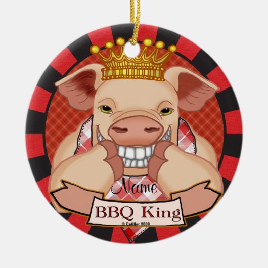 BBQ King Pig custom ornament (Voorkant)