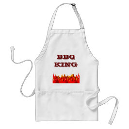 BBQ King Red Flames Custom Slogan Standaard Schort