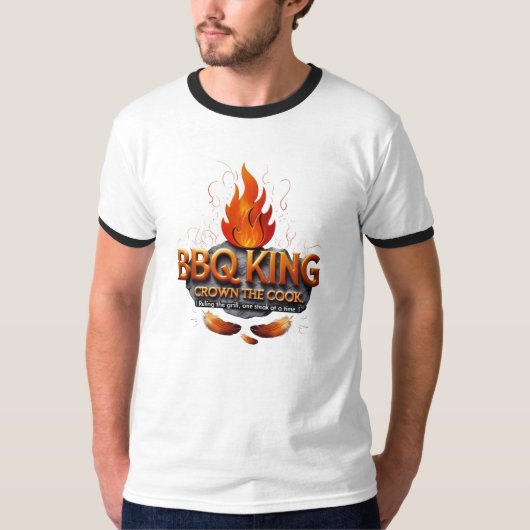 BBQ King - Retro Chef Pet Ringer T-shirt (Voorkant)