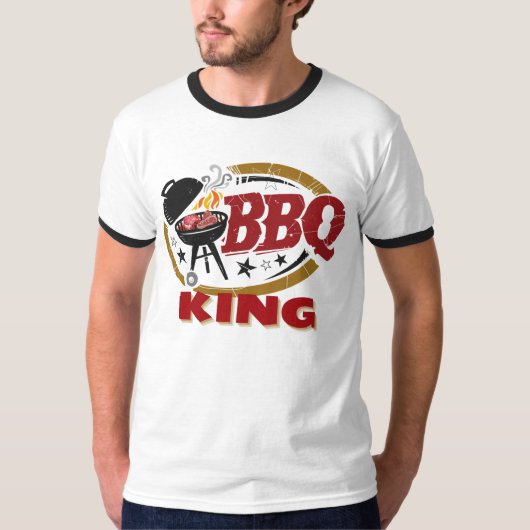 BBQ KING Tshirt voor papa; Vaderdag cadeau (Voorkant)