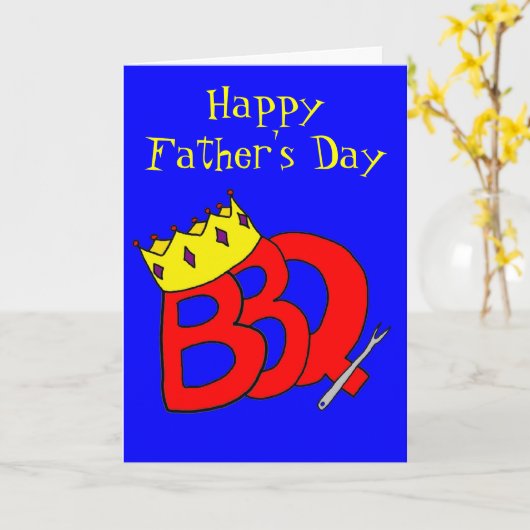 BBQ King Vaderdag Kaart (Gele Bloem)