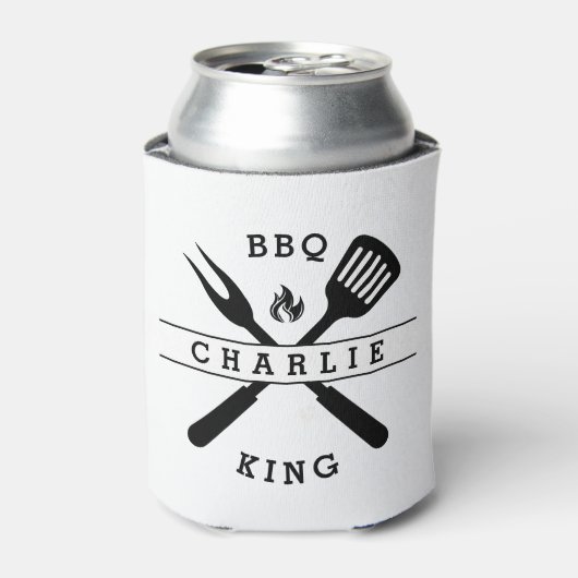 BBQ King | Vaderdag Mannen Cadeau Gepersonaliseerd Blikjeskoeler (Blikje Voorkant)