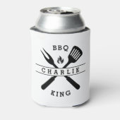 BBQ King | Vaderdag Mannen Cadeau Gepersonaliseerd Blikjeskoeler (Blikje Achterkant)