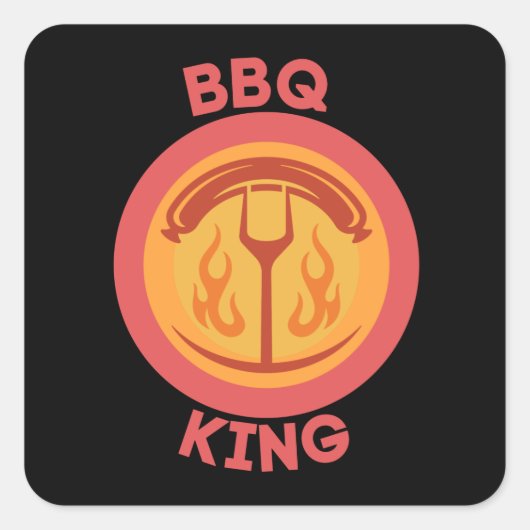 BBQ KING VIERKANTE STICKER (Voorkant)