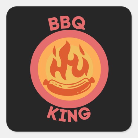 BBQ KING VIERKANTE STICKER (Voorkant)