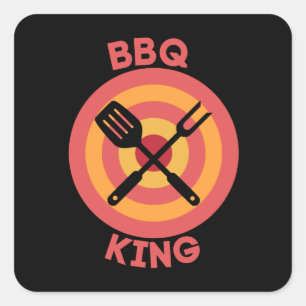 BBQ KING VIERKANTE STICKER
