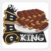 BBQ KING! VIERKANTE STICKER (Voorkant)