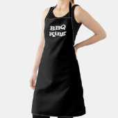 BBQ King zwarte witte roestachtige tekst gewoon mo Schort (Insitu)