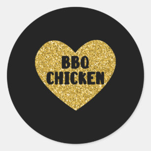 Bbq Kip Ik Hou Van Bbq Kip Grappig Eten Ronde Sticker
