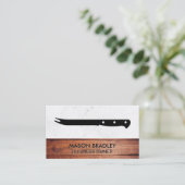 BBQ Knife | Marmer van Wooden Boards Visitekaartje (Staand voorkant)