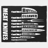 BBQ Knives Vlees Cook or Me Blanket Fleece Deken (Voorkant (Horizontaal))