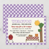 BBQ koekjesgezinshereniging, paarse grens met ging Kaart (Voorkant / Achterkant)