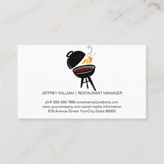 BBQ Koken | culinair Visitekaartje (Achterkant)