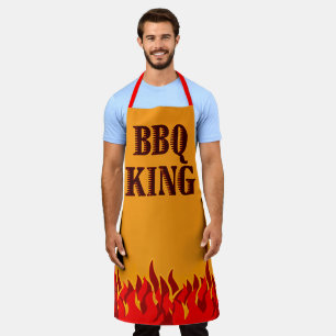BBQ Koning Rode Vlammen Cookout Spreuk Schort