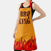 BBQ Koning Rode Vlammen Cookout Spreuk Schort (Insitu)