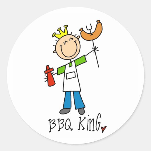 BBQ Koning Ronde Sticker (Voorkant)