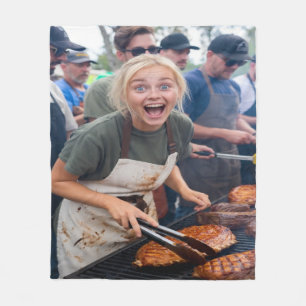 BBQ Kookwedstrijd Foto Aanpassen Fleece Deken
