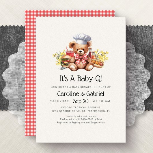 BBQ Koppel Baby Shower Kaart