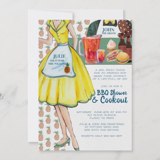 BBQ Koppels Trouwdouche |  paar Kaart (Voorkant)