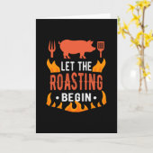 BBQ Laat het Roosteren Begin Barbecue Grilling beg Kaart (Gele Bloem)