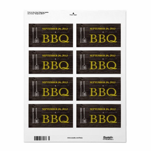 BBQ-label Etiket (Full Sheet)