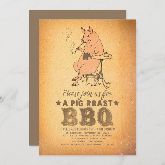 BBQ Leuk verjaardagsfeestje Kaart (Voorkant / Achterkant)