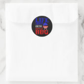 BBQ & LIBERTY Patriottische USA Incependence Day 4 Ronde Sticker (Tas)