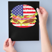 BBQ-liefhebbers | Hamburger VS-vlag 4 juli BBQ Flyer (Hand)