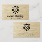 BBQ-Logo | Kip | Rundvlees | Houtkorrels Visitekaartje (Voorkant / Achterkant)