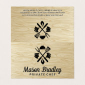 BBQ-logo | Kip | Rundvlees | Houtnerf Visitekaartje (Buitenkant ongevouwen)