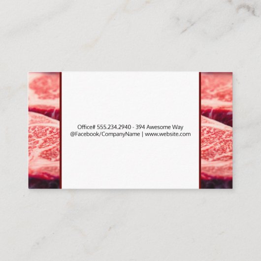 BBQ-Logo | Raw Steaks Visitekaartje (Achterkant)