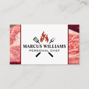 BBQ-Logo   Raw Steaks Visitekaartje