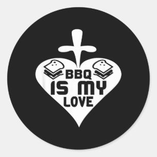 Bbq Love Sandwich Bbq-fanaat Ronde Sticker