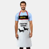 BBQ Lover Griller Funny Ik heb twee wieners Schort (Gedragen)