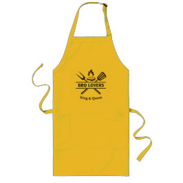 BBQ Lovers King & Queen Apron | Couples Grill Gift Lang Schort