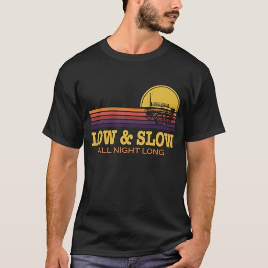 BBQ Low & Slow All Night Long Grill Smoker Access T-shirt (Voorkant)