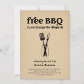 BBQ Luier Feest Grappige Mannen Papa Douche Uitnod Kaart (Voorkant)