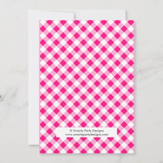 BBQ Mason Jar Baby shower Uitnodiging Roze & Paars (Achterkant)