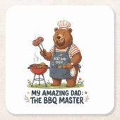BBQ Master Beer Papa Design Kartonnen Onderzetters (Voorkant)